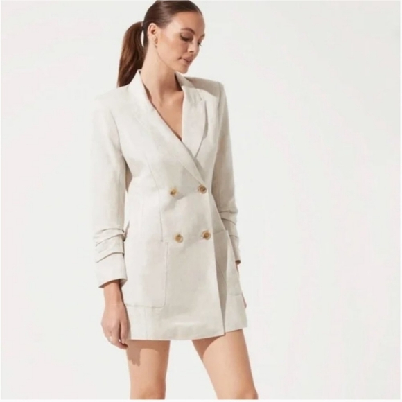 A s t r the label tan double breasted dress - Picture 3 of 6